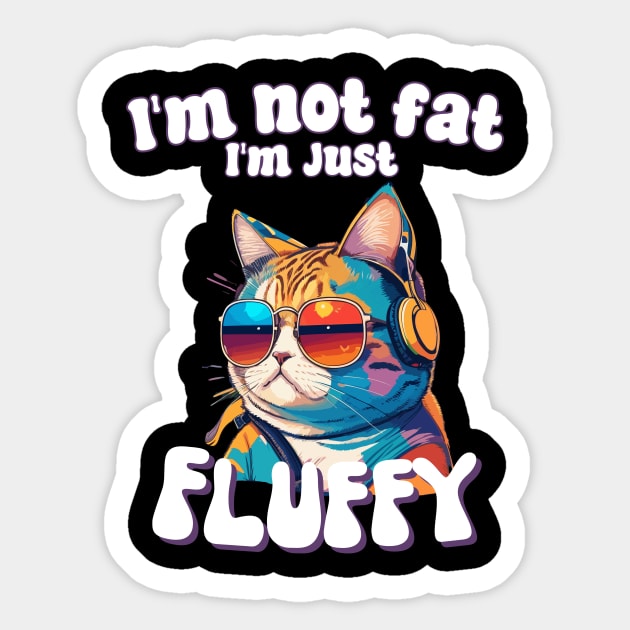 I’m not fat, I’m just fluffy funny humor for cat mom cat dad Sticker by AimArtStudio